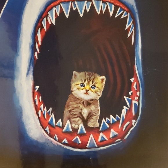 Too Fast Meows 11" x 17" Kitten Riding in Shark Mouth Nautical Tattoo Art Print - Picture 4 of 8